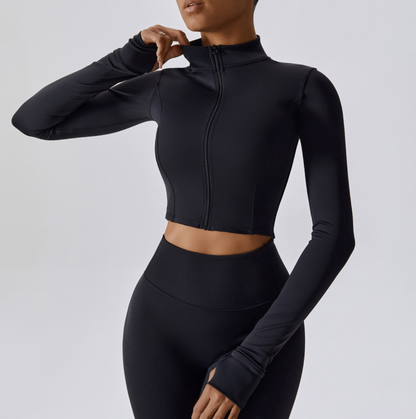 Women’s Zip Running Jacket for Outdoor Workouts