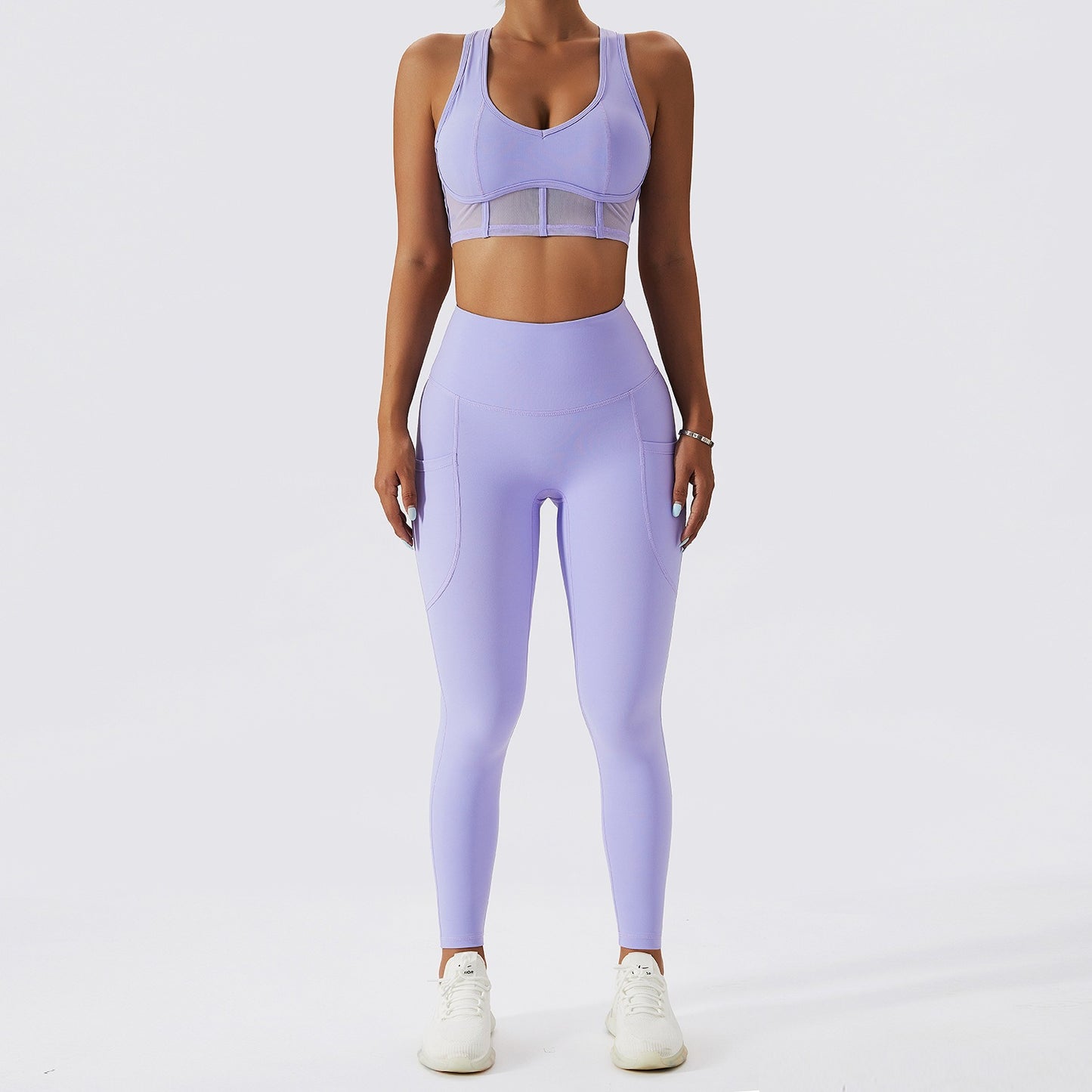 Women’s Seamless Running Set – Wireless Support & Tights