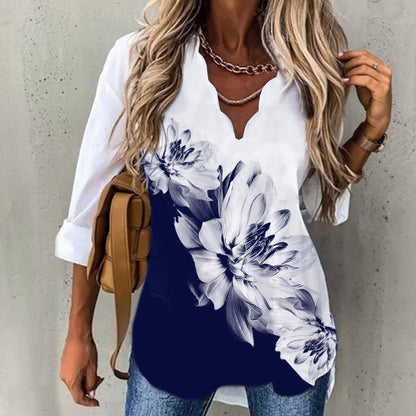 Women’s Floral Print Long Sleeve Blouse Shirt
