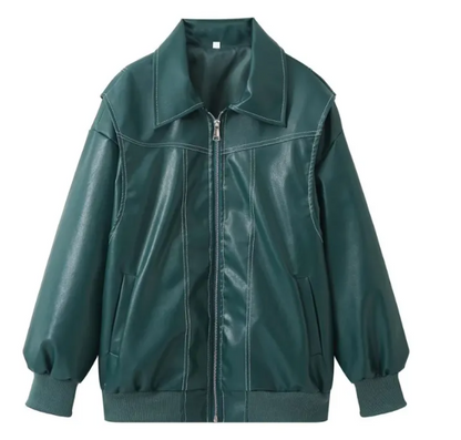 Women’s Chenille Moto Jacket with Lapel Zip Front
