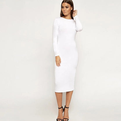 Cotton Bodycon Autumn Dress for Women