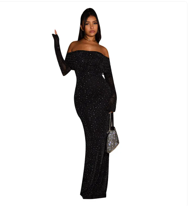 Women’s Sequin Off-Shoulder Bodycon Party Dress