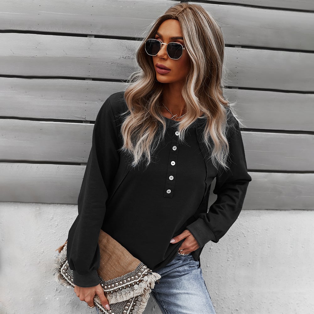 Women’s Slim Fit Round Neck Long Sleeve Pullover