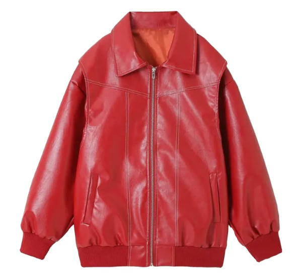 Women’s Chenille Moto Jacket with Lapel Zip Front