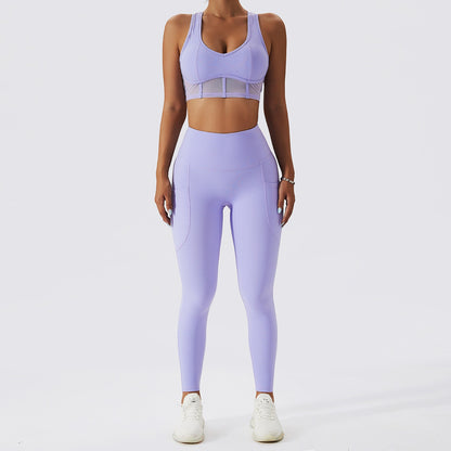 Women’s Seamless Running Set – Wireless Support & Tights