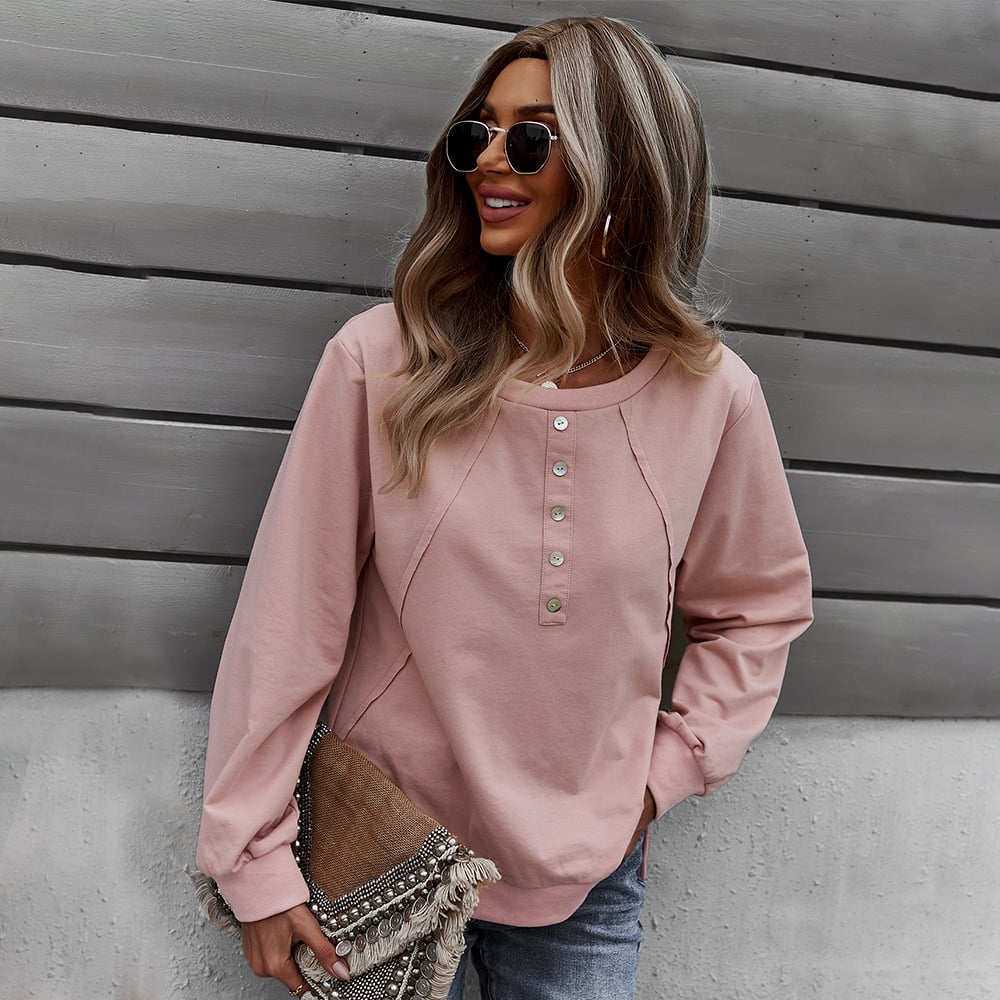 Women’s Slim Fit Round Neck Long Sleeve Pullover