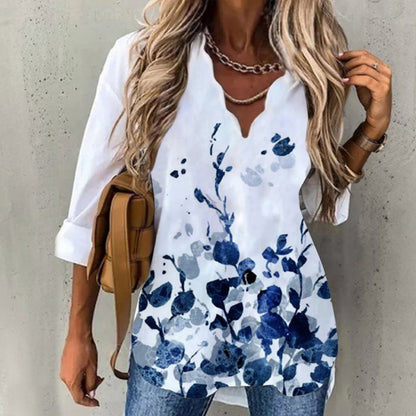 Women’s Floral Print Long Sleeve Blouse Shirt