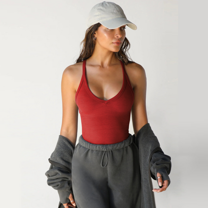 Ribbed Knit Cropped Tank Top For Women – Slim Fit