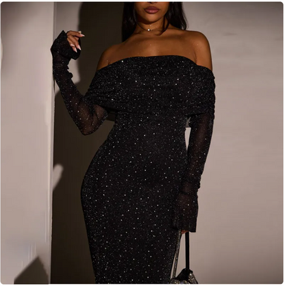 Women’s Sequin Off-Shoulder Bodycon Party Dress