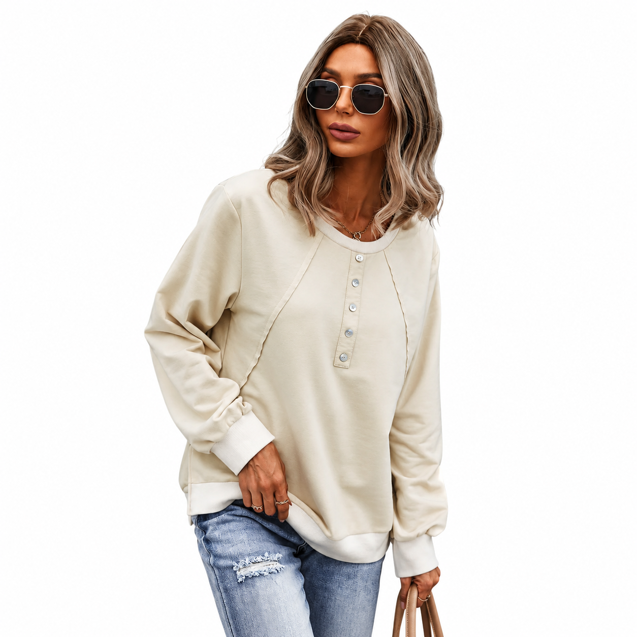 Women's Slim Fit Round Neck Long Sleeve Pullover product image