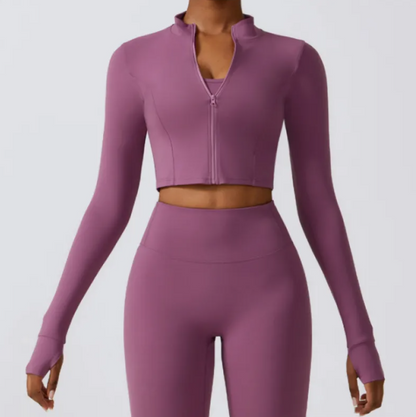 Women’s Zip Running Jacket for Outdoor Workouts