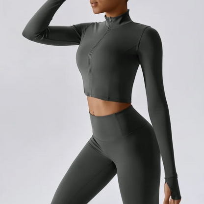 Women’s Zip Running Jacket for Outdoor Workouts