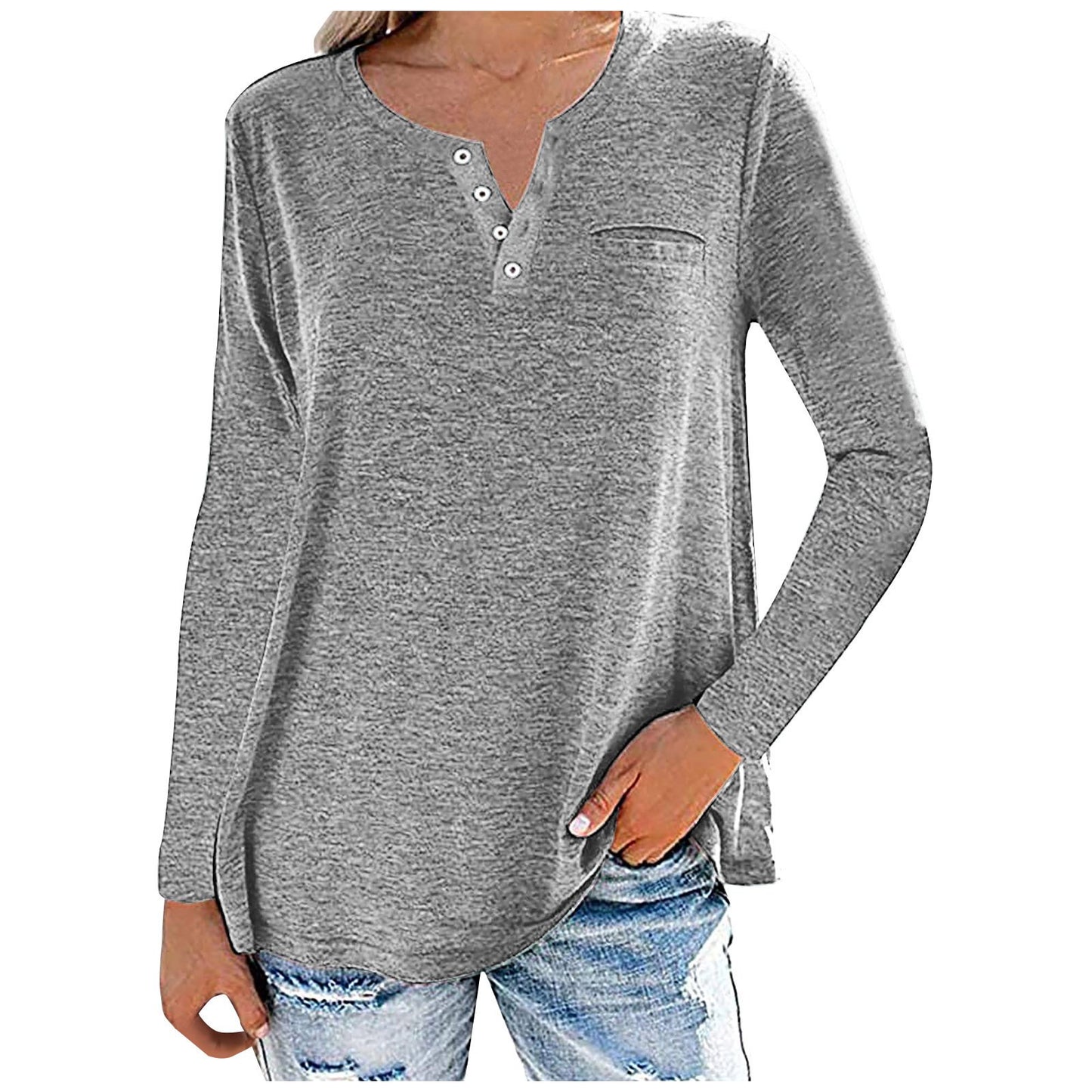 Cotton Blend Casual Women’s Top – Plain Everyday Tee