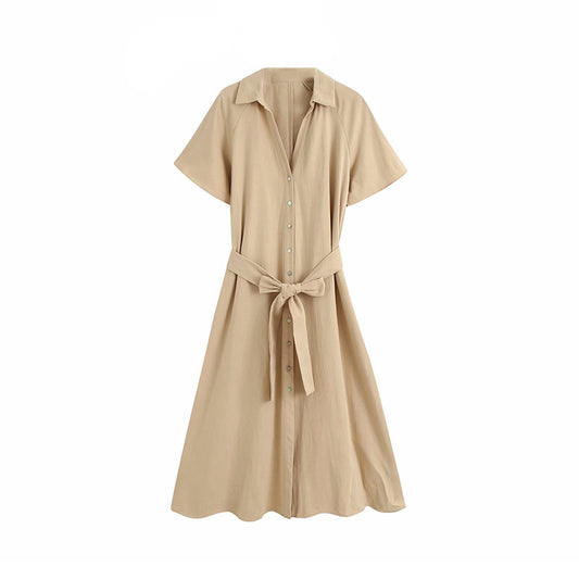 Women's Belted Shirt Dress – Lightweight Summer Style