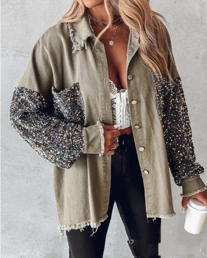 Women’s Off-Shoulder Plaid Top – Loose Long Sleeve