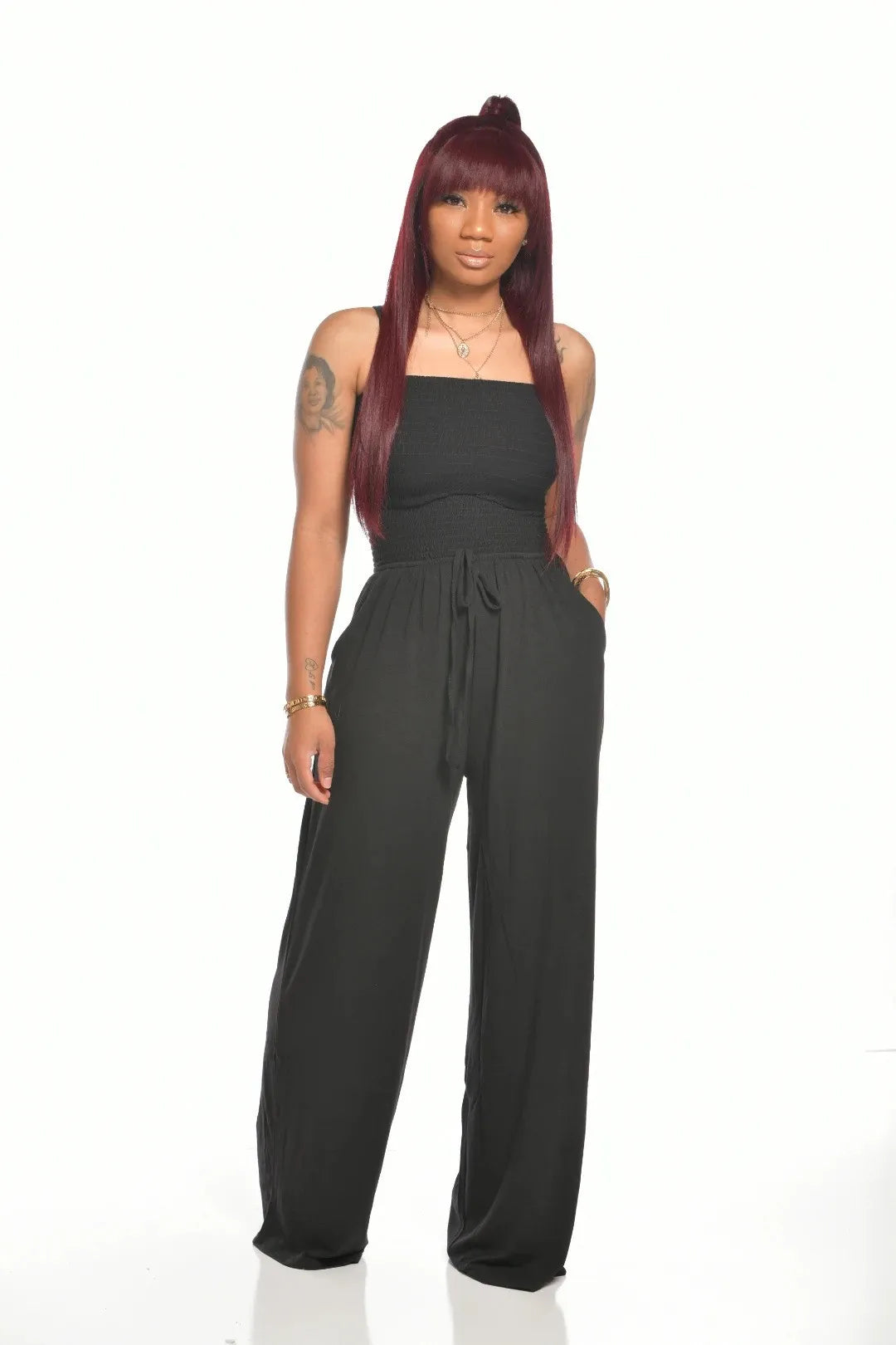Women’s Wide-Leg Jumpsuit With Square Neckline