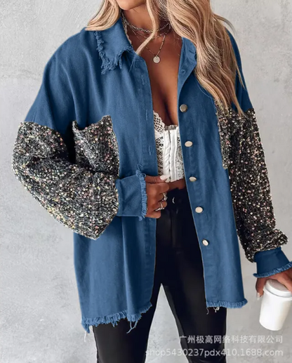 Women’s Off-Shoulder Plaid Top – Loose Long Sleeve