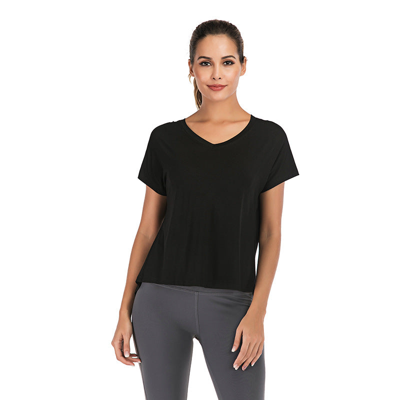 Women’s V-Neck Open-Back Sports T-Shirt