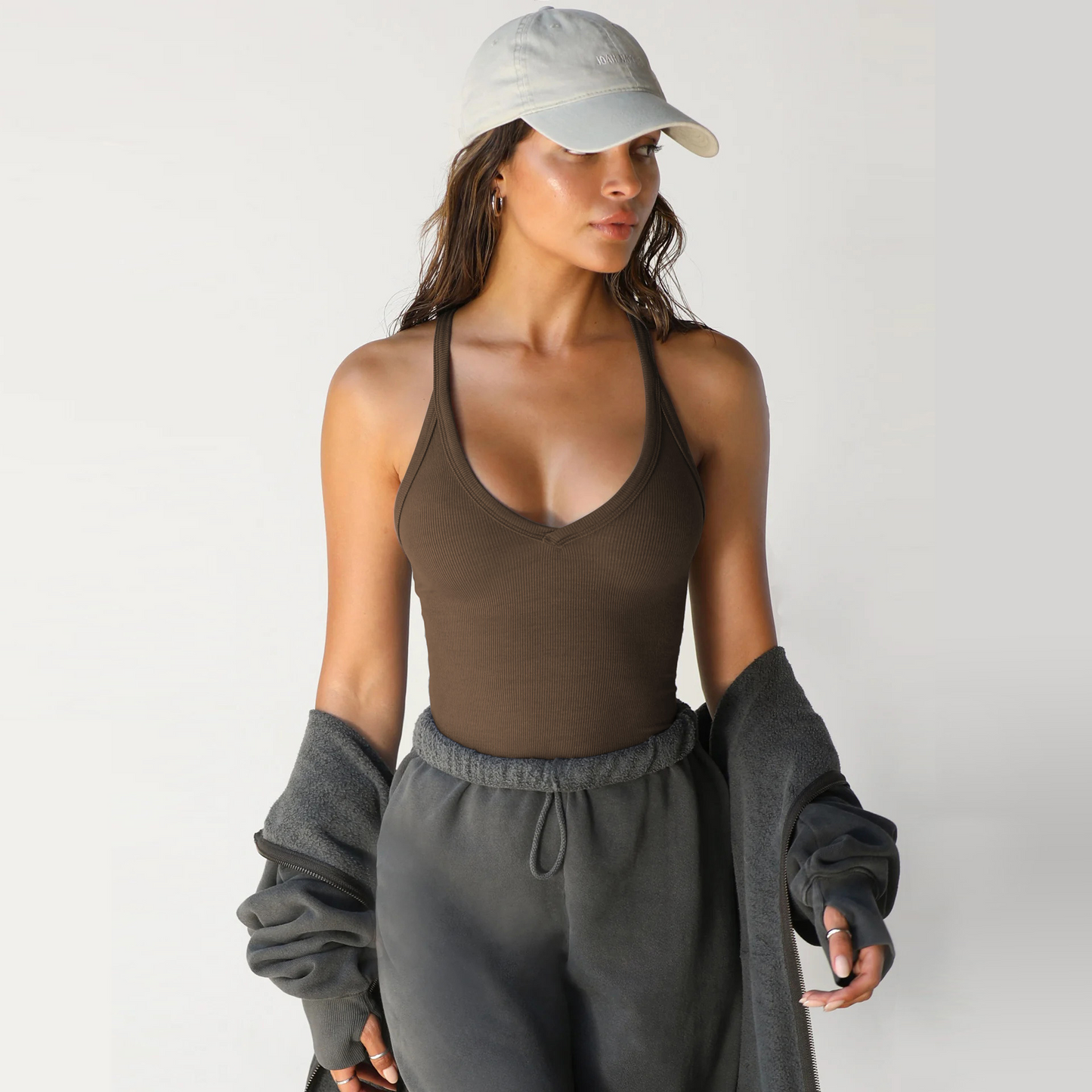 Ribbed Knit Cropped Tank Top For Women – Slim Fit