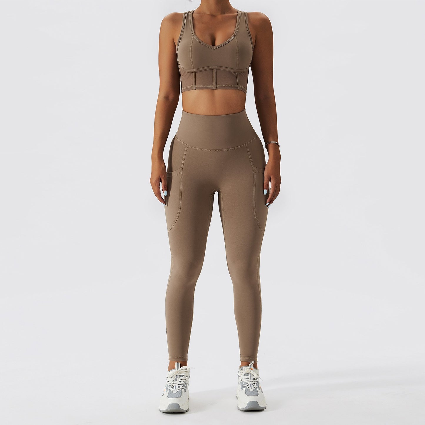 Women’s Seamless Running Set – Wireless Support & Tights