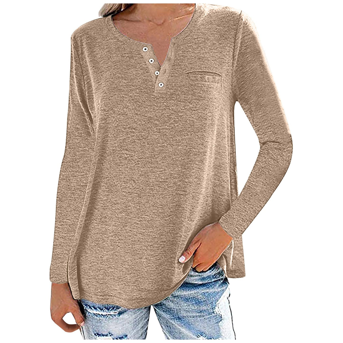 Cotton Blend Casual Women’s Top – Plain Everyday Tee