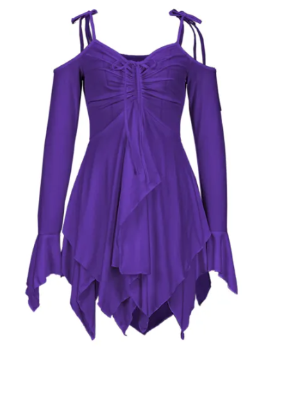 Asymmetrical Spaghetti Strap Midi Dress With Sleeves