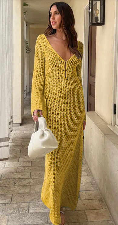Women’s Solid Beach Cover Up Dress