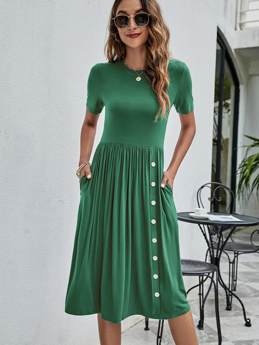 Women's Knitted Pocket Dress – Solid Color product image