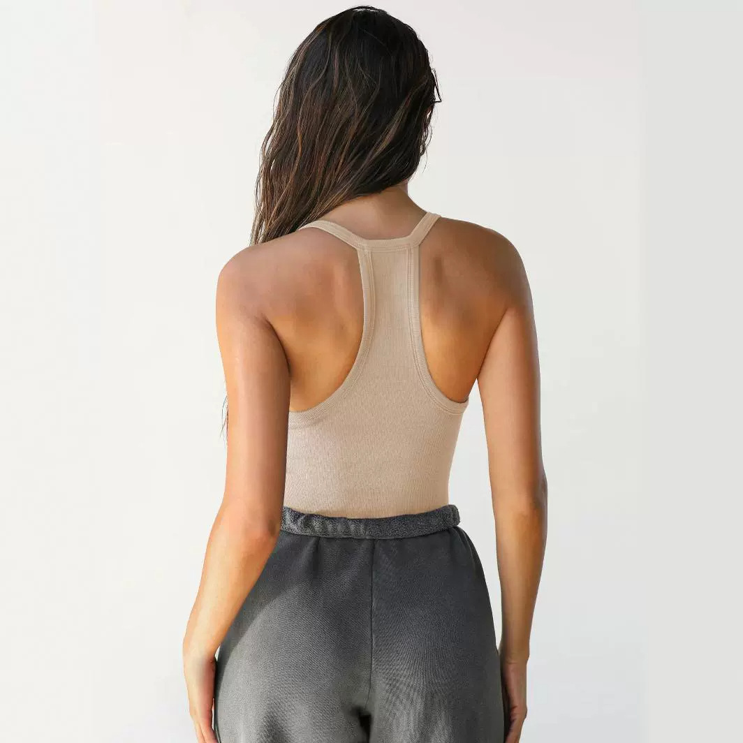 Ribbed Knit Cropped Tank Top For Women – Slim Fit