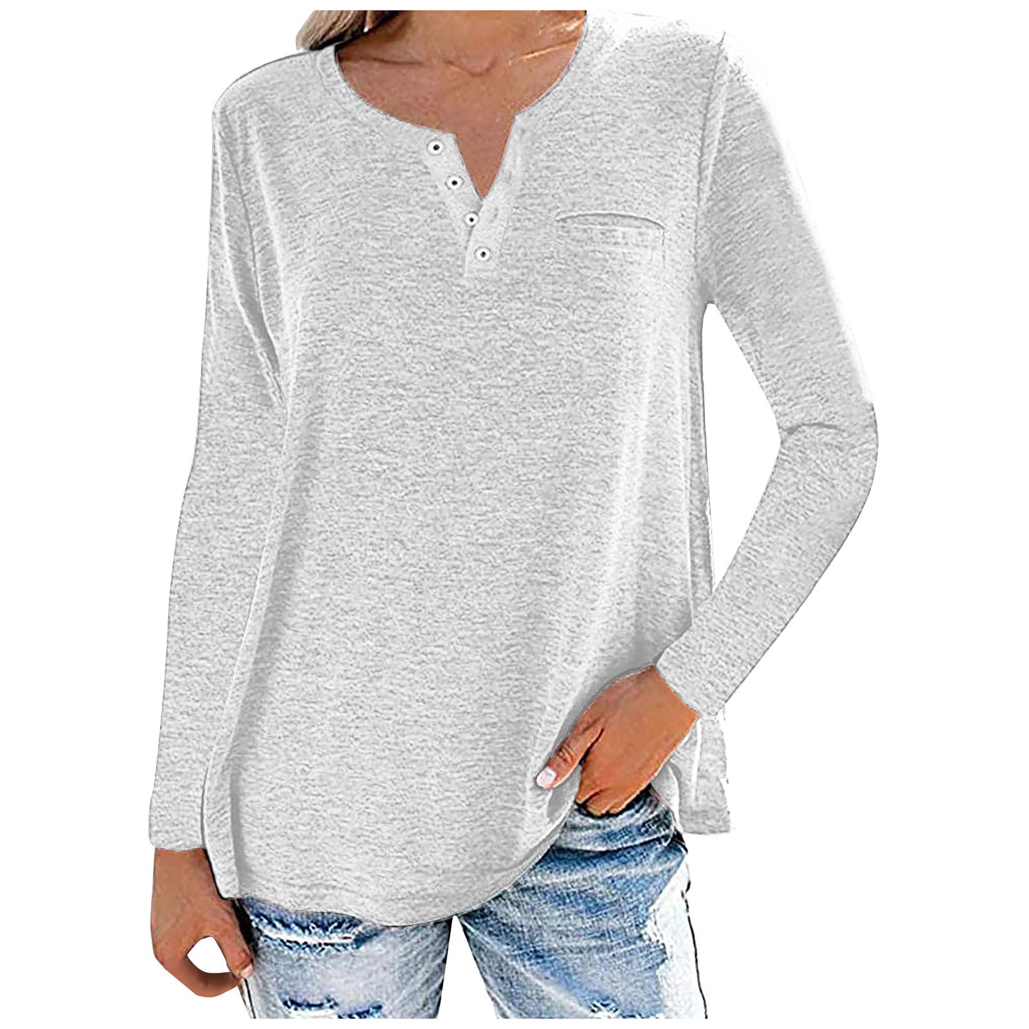 Cotton Blend Casual Women’s Top – Plain Everyday Tee