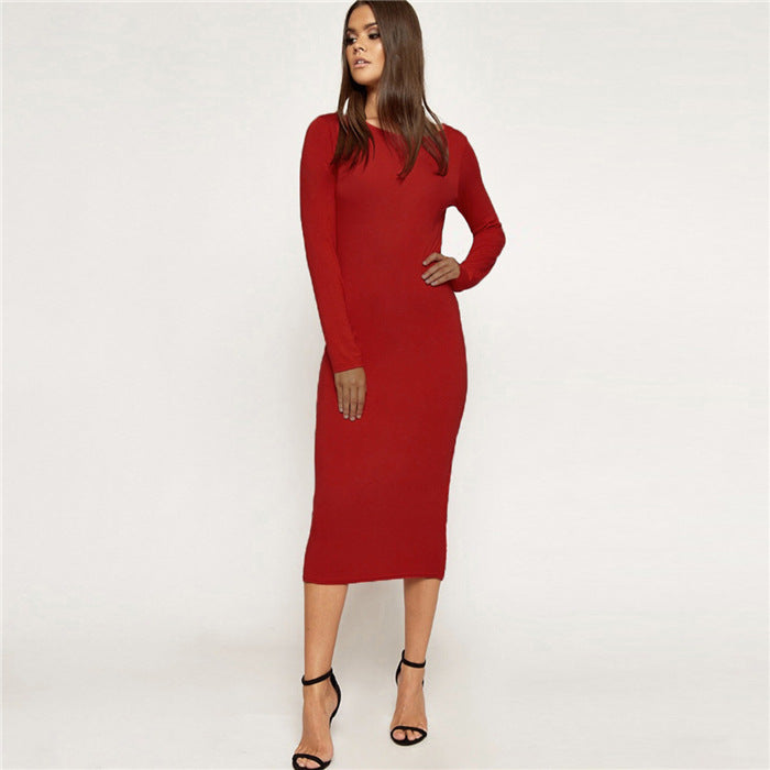 Cotton Bodycon Autumn Dress for Women