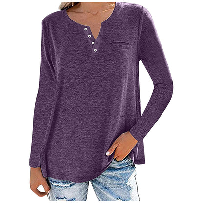 Cotton Blend Casual Women’s Top – Plain Everyday Tee