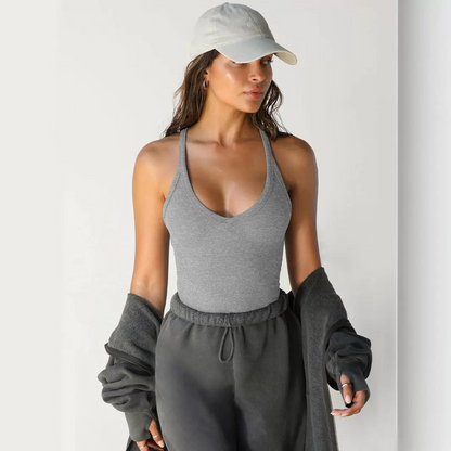 Ribbed Knit Cropped Tank Top For Women – Slim Fit