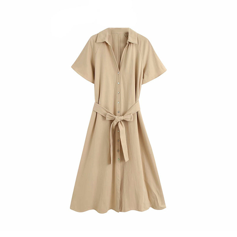 Women's Belted Shirt Dress – Lightweight Summer Style