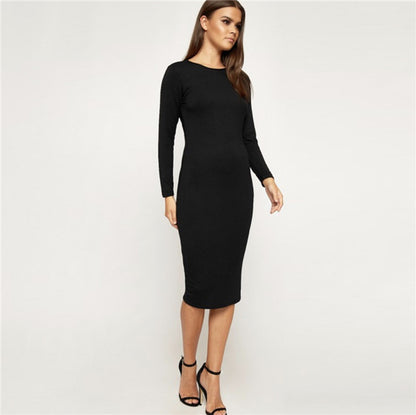 Cotton Bodycon Autumn Dress for Women