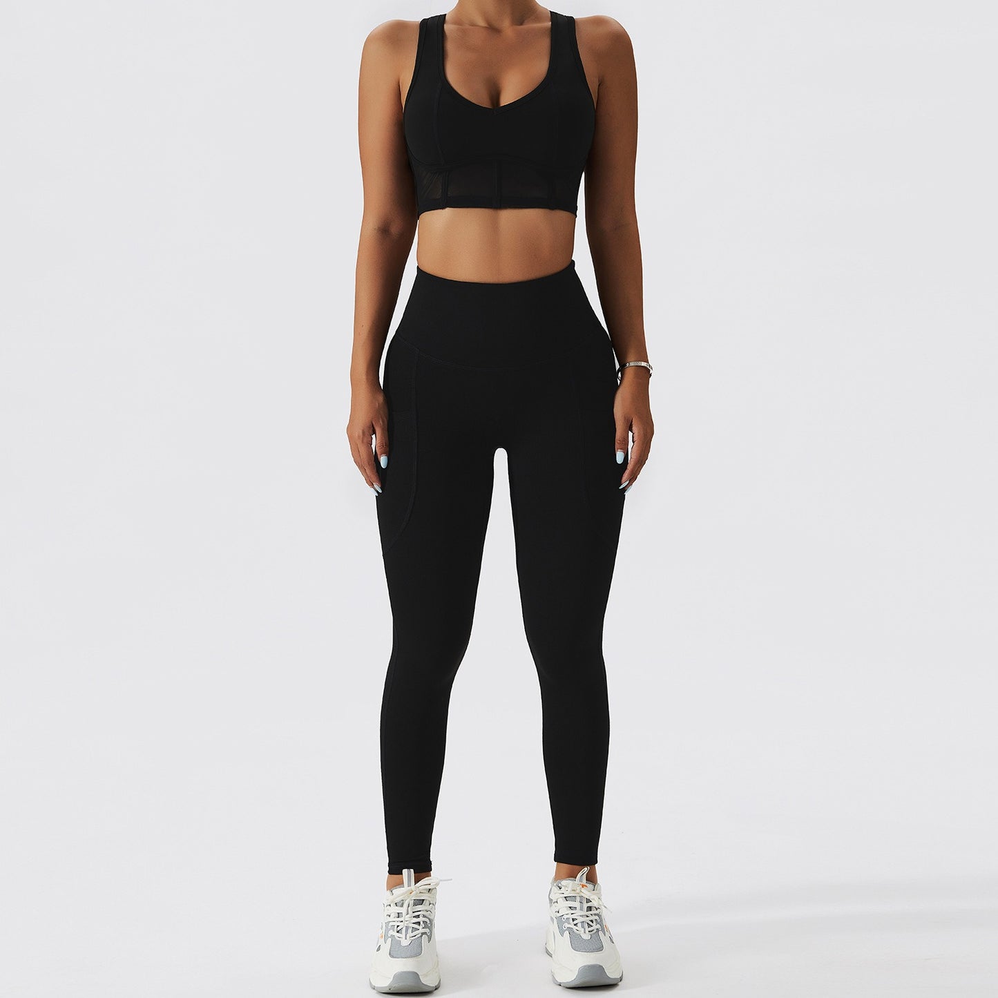 Women’s Seamless Running Set – Wireless Support & Tights
