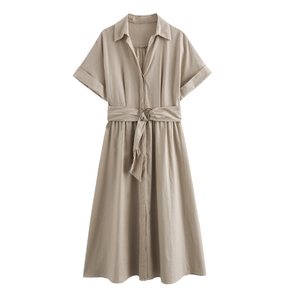 Women's Belted Shirt Dress – Lightweight Summer Style