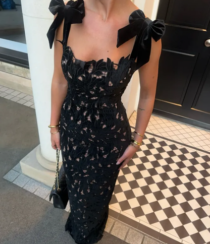 Women's Bow Tie Vacation Dress With Lining