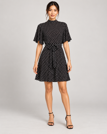 Black dress, full-length front view