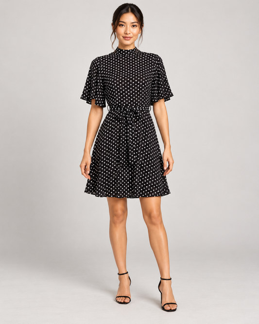 Black dress, full-length front view