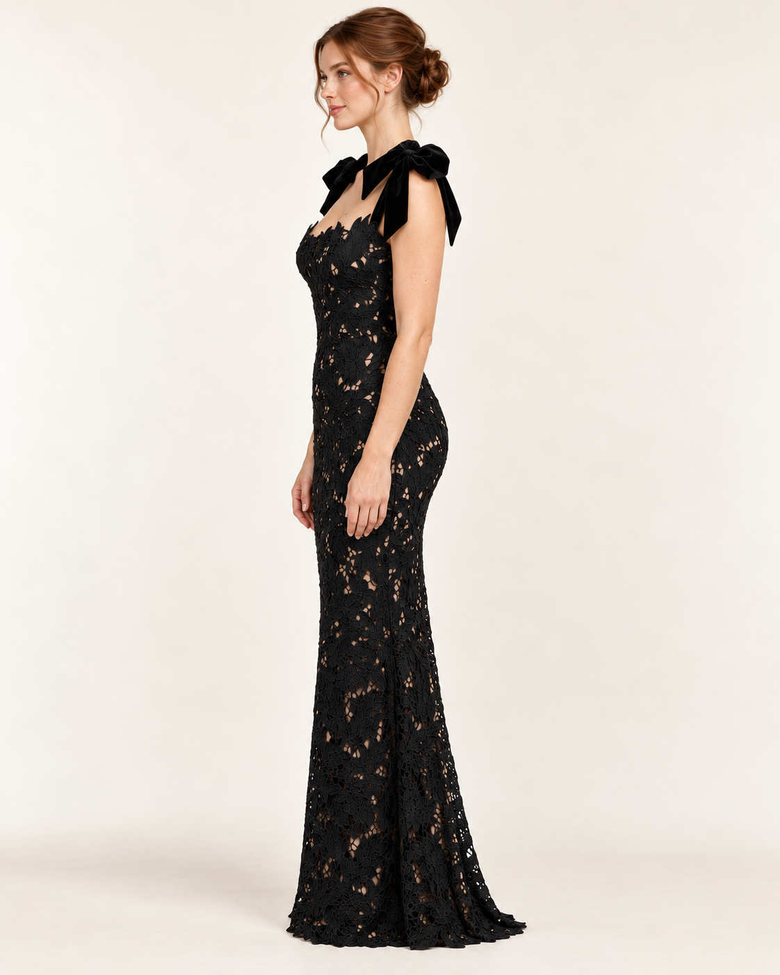 Women's Sleeveless Bow-Tie Dress — Black — Side