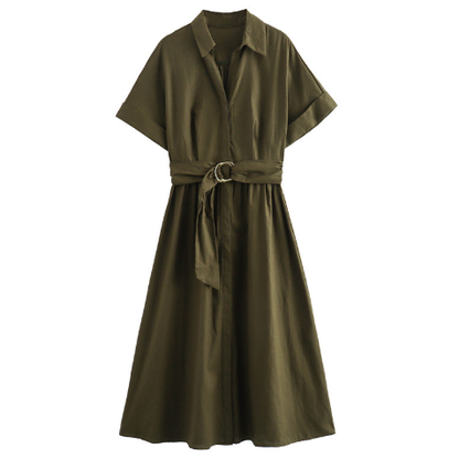 Women's Belted Shirt Dress – Lightweight Summer Style