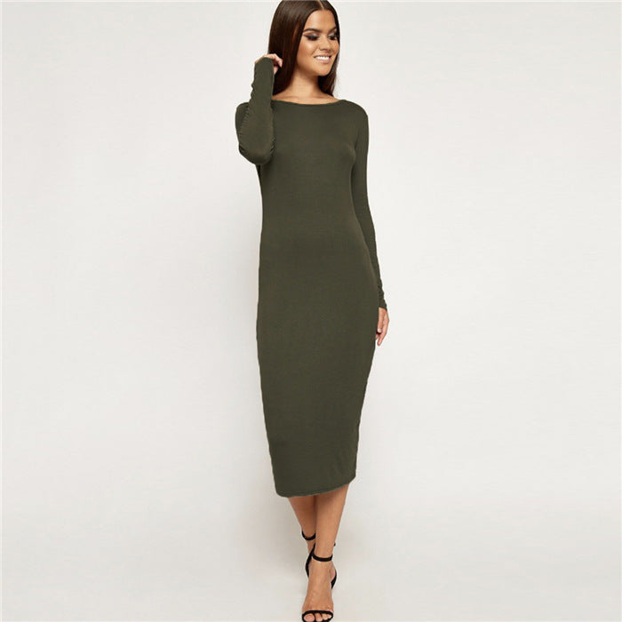 Cotton Bodycon Autumn Dress for Women