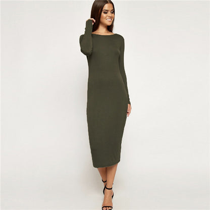 Cotton Bodycon Autumn Dress for Women