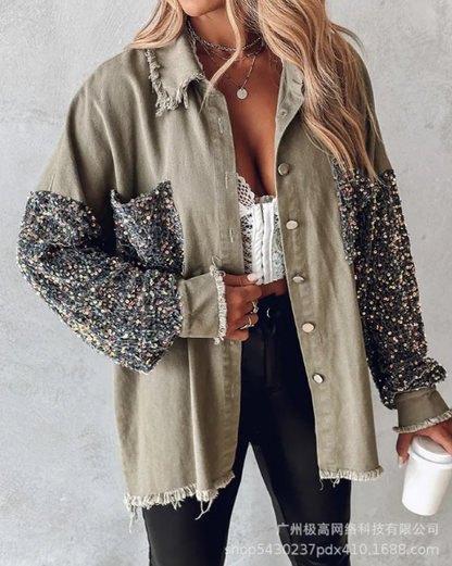 Women’s Off-Shoulder Plaid Top – Loose Long Sleeve