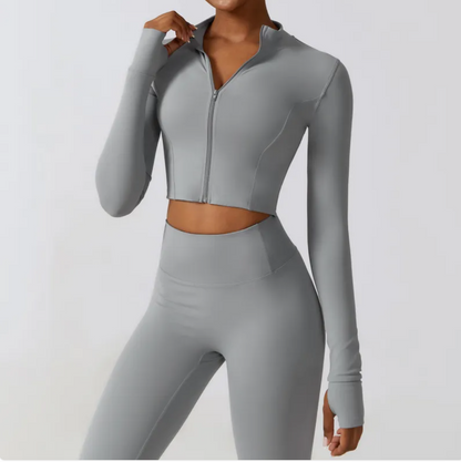 Women’s Zip Running Jacket for Outdoor Workouts