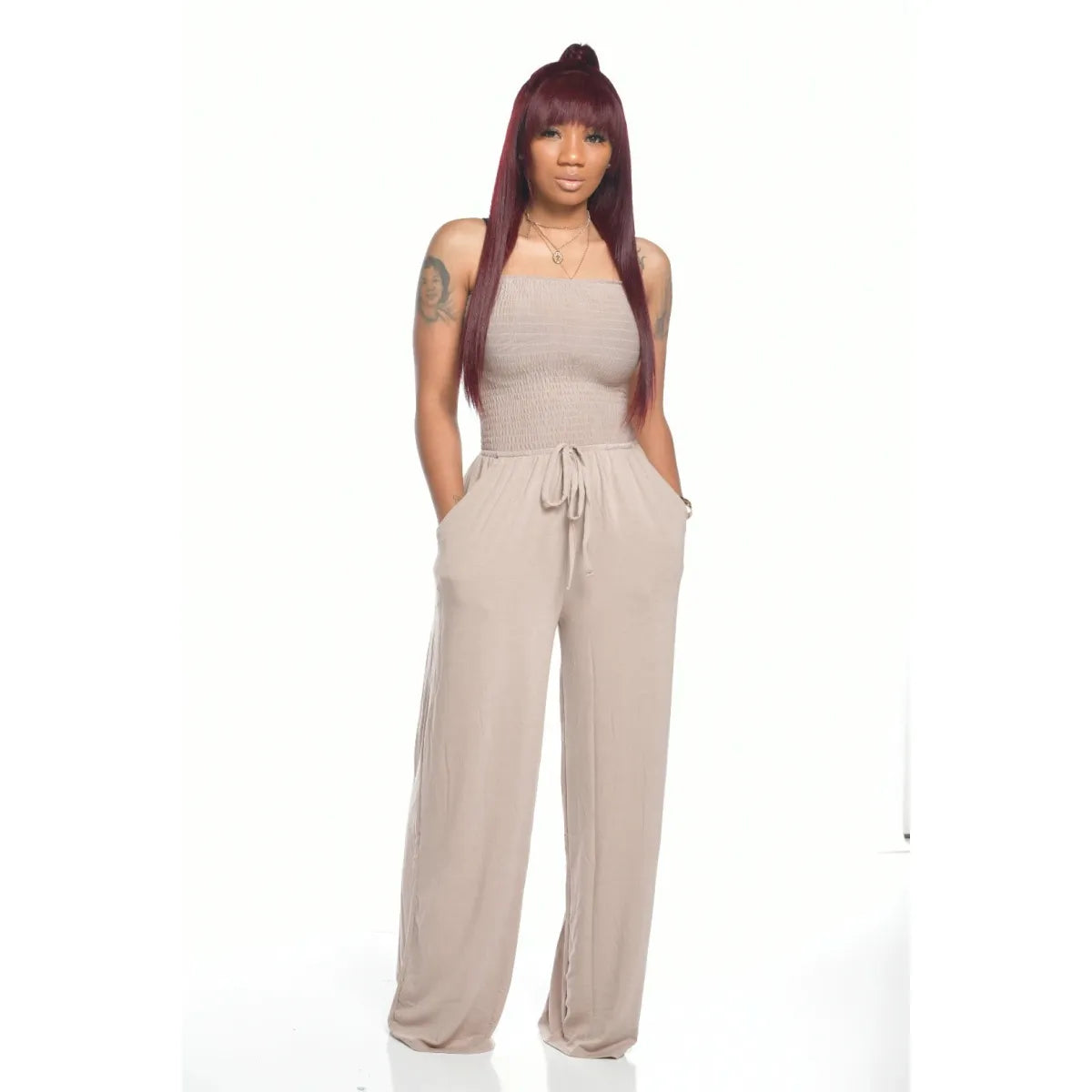 Women’s Wide-Leg Jumpsuit With Square Neckline
