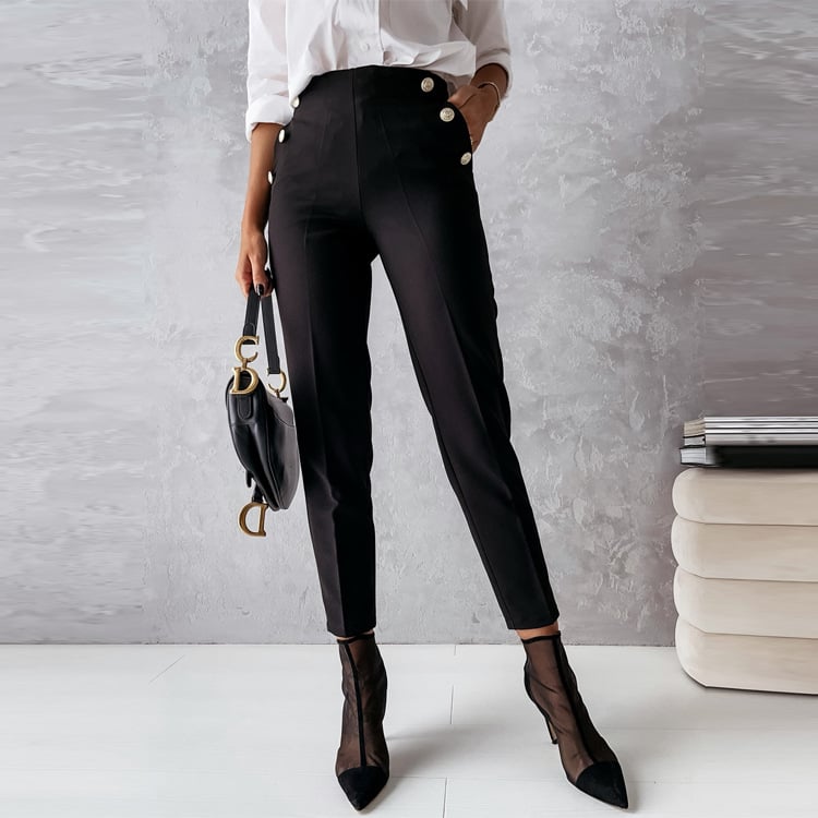 Women’s High Waist Slim Tapered Casual Pants