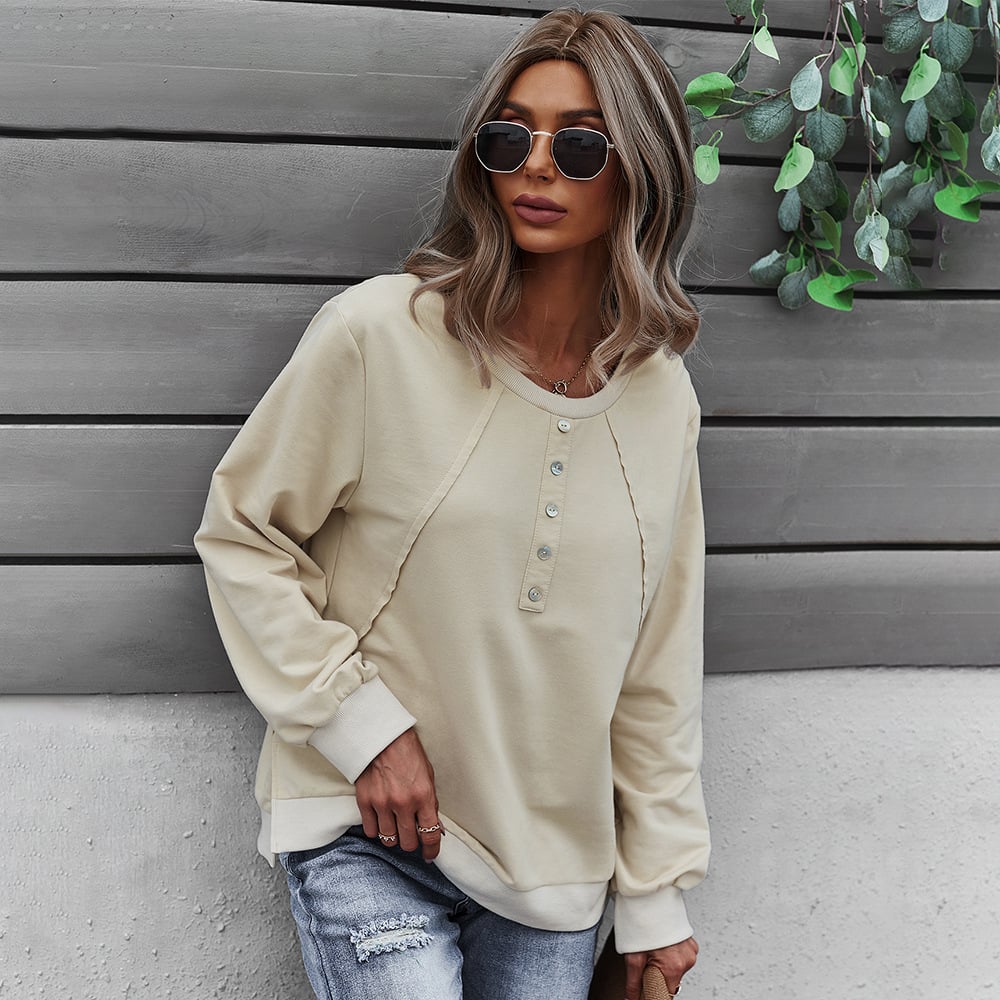 Women’s Slim Fit Round Neck Long Sleeve Pullover