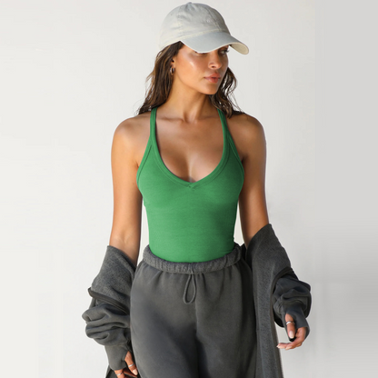 Ribbed Knit Cropped Tank Top For Women – Slim Fit